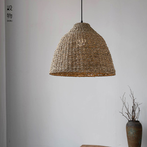 Lampe suspendue en rotin style Wabi Sabi, E27 LED, tête unique, ronde, faite à la main, pour salon de thé, chambre à coucher, salon - Product Image 3