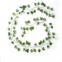 Paquet de 12 feuilles de lierre guirlande artificielle tissu vert plante suspendue vigne chambre décoration murale salle de fête de mariage occasion de noël