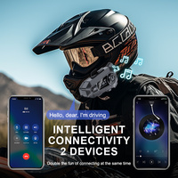 Casque de moto A1 Casque BT Écran d'affichage numérique LCD Lecteur MP3 V5.4 Type-C Charge rapide Radio FM IP67 Étanche