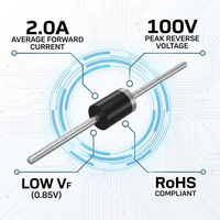 Diode à barrière Schottky SR2100 |   Diode de puissance axiale 2.0A 100V DO-15