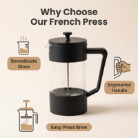 Cafetière à piston SEECIN en verre borosilicate de haute qualité 34OZ, écologique, pour la maison, en acier inoxydable