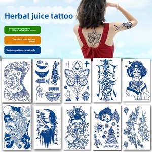 Autocollants de <span class=keywords><strong>tatouage</strong></span> temporaires aux herbes et aux fruits semi-permanents, résistants à l'eau, d'une durée de deux semaines, réalistes, pour hommes et femmes, personnalisables - Product Image 2
