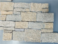 Revêtements muraux en pierre de granit beige doré naturel avec une finition naturelle