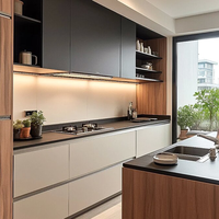 Gabinetes de Cocina Modulares Modernos de Contratación por Contrato, Gabinetes de Cocina de Madera Personalizados para Proyectos de Cocinas Comerciales