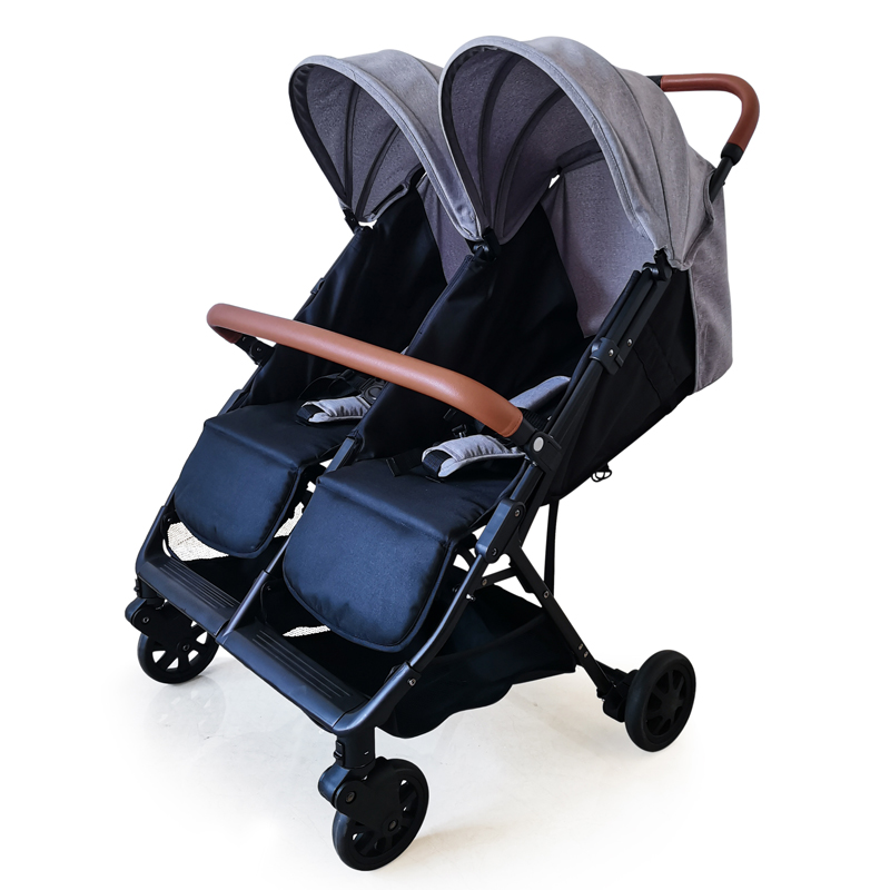 Twin Stroller - Compact Double Pram for Side by Side Pushing