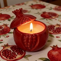 Pabrik OEM Lilin Keramik Delima Produsen Lilin OEM Aroma Kustom Lilin Beraroma Kustom Dekorasi Lilin Hadiah Rumah