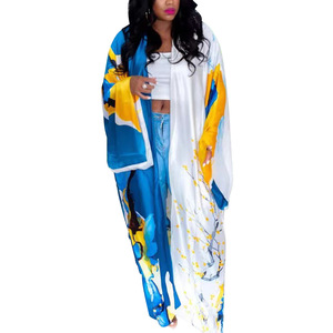 Giacche in Seta Stampate a Maniche Lunghe per Donna, Tendenza Streetwear, Cappotti Lunghi Casual e Larghi, OEM ODM - Product Image 3