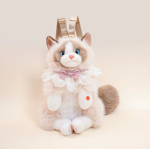Sac à dos en peluche chat Ragdoll réaliste, bretelles réglables, le <span class=keywords><strong>cadeau</strong></span> d'<span class=keywords><strong>anniversaire</strong></span> ultime pour les filles, fournisseur de fête - Product Image 2