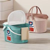 Panier de rangement pour salle de bain, en plastique, rectangulaire, multifonction, portable, pour fruits, légumes, boissons