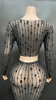 Nocance Novance – ensemble de vêtements pour filles, Sexy, de luxe, strass, en maille, longueur au sol, robe de soirée, robe de bal, été 2023