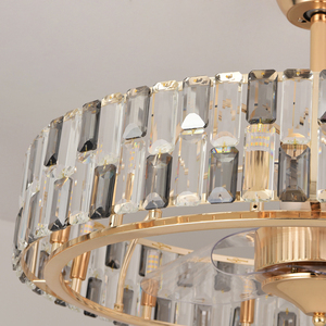 พัดลมเพดาน 903C พร้อมโคมไฟระย้าคริสตัลพร้อมรีโมทคอนโทรล 50/66/76 ซม - Product Image 6