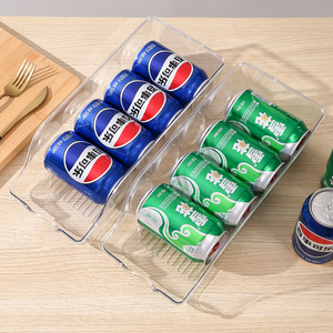 <b>Refrigerator</b> Beverage Storage Box Transparent Slanted Opening Rack For Cans And Fruits Food Grade Organizer - Product Image 3