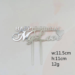 Happy Valentine's day acrylique gâteau topper mariage <span class=keywords><strong>anniversaire</strong></span> gâteau topper fête gâteau décorations HAPPY BIRTHDAY my love - Product Image 6