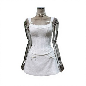 Conjunto <span class=keywords><strong>de</strong></span> Dos Piezas <span class=keywords><strong>de</strong></span> Ropa <span class=keywords><strong>de</strong></span> Boutique para <span class=keywords><strong>Mujer</strong></span>, Estilo Veraniego, Cuello Cuadrado, Chaleco Bordado con Espina <span class=keywords><strong>de</strong></span> Pescado, Falda Corta Tipo A con Lazo, ODM para <span class=keywords><strong>Fiesta</strong></span> - Product Image 2