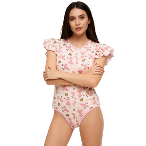 Body de Algodón Estampado para Adultos, Estilo Princesa, Mono para Bebés Adultos, Ropa <span class=keywords><strong>ABDL</strong></span> con Mangas Cortas y Broches en la Entrepierna para Mujer, para Pijamas - Product Image 2