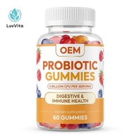 LUVVITA OEM ODM Marque Privée Gommes Probiotiques pour Femme Suppléments Quotidiens Originaux en Vrac Sans Sucre Vitamines Probiotiques en Gommes