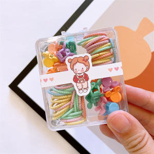 YUCAT gros mignon enfants coréen pinces pinces à cheveux accessoires bébé cheveux cravate griffe ensemble avec boîte pour filles enfants - Product Image 6