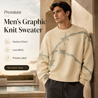 Pull d'hiver unisexe pour homme, col rond, style streetwear, coupe ample et oversize, en tricot jacquard vintage vieilli, infroissable, avec motif graphique fil d'épine