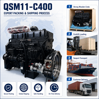 Motor Diésel SCDC CUM Serie QSM11 QSM11-C400 de 400HP/2100rpm, 11L, 6 Cilindros, con ECU para Maquinaria de Construcción y Cargadoras