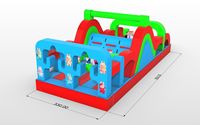 Château gonflable commercial robuste pour l'extérieur, en PVC 0,55 mm, avec toboggan, idéal pour la location événementielle