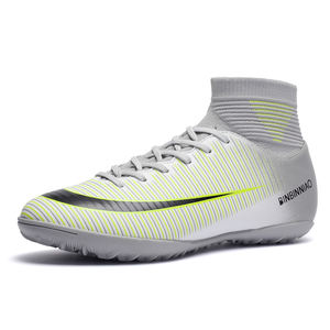 Chaussures de Football Mi-Montantes à Lacets pour <span class=keywords><strong>Futsal</strong></span> Crampons AG FG HG TF en Cuir PU pour Hommes, Femmes et Garçons - Product Image 2