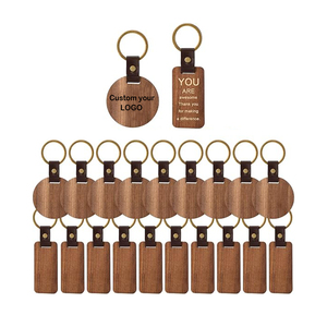 Wooden Keychain Blanks with Custom LOGO Unfinished Wood Key Tag Key Ring Wood Engraving Blanks for DIY Crafts