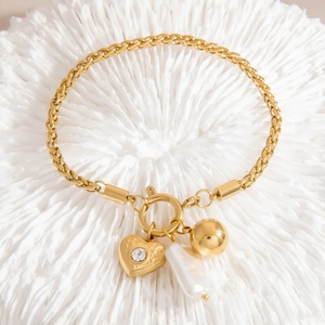 High-End 18k Gold Plated Stainless Steel Women's Jewelry <b>Charm</b> Bracelet Pendant Accessory Color-Preserving Trendy Anniversary - Product Image 3