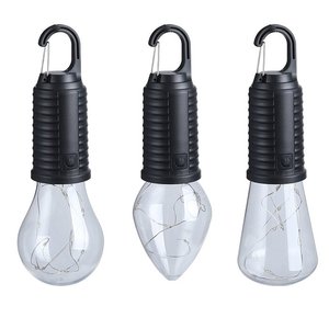 Lampe de camping LED RGB à énergie solaire, ampoule suspendue multicolore avec mousqueton, étanche, portable, rechargeable par USB - Product Image 1