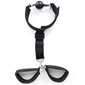 <span class=keywords><strong>Collar</strong></span> Fetiche con Mordaza de Silicona y Esposas para Muñecas, Restricción Corporal para Adultos - Product Image 2