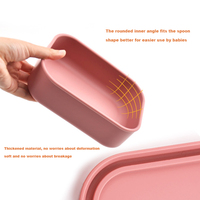 Boîte à lunch simple pour étudiants, en silicone, sans BPA, de qualité alimentaire, avec logo personnalisé