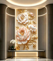 Autocollants muraux 3D en forme de fleurs autocollants décoratifs faciles à installer pour la chambre à coucher, la salle à manger et le bureau design d'intérieur moderne