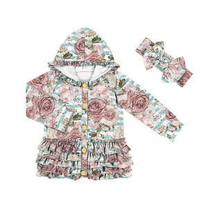 Preciosos Abrigos con Volantes para Bebés, Ropa de Abrigo para Niñas con Diadema, Sudaderas con Capucha para Niños, Chaquetas con Botones, Ropa para Niñas Pequeñas, Chaqueta para Niñas al por Mayor - Product Image 5