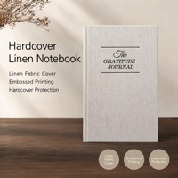 Fabricant de carnets de gratitude et de journal de pleine conscience quotidien, à couverture rigide en tissu blanc, reliés en lin, avec impression personnalisée