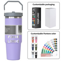Vente en gros de gobelets de voyage d'extérieur de 30 oz, gobelet personnalisé avec logo, tasses à café, gobelet à double paroi en acier inoxydable avec paille rabattable