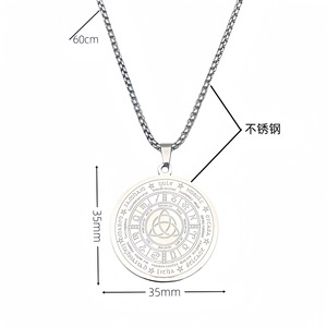 Collier en acier inoxydable plaqué or 18 carats avec nœud de sorcière géométrique sacrée Collier Offre Spéciale nœud celtique Bijoux de yoga chanceux - Product Image 4