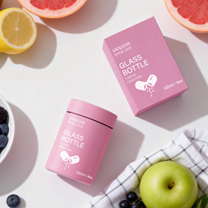 Botella <span class=keywords><strong>de</strong></span> Vidrio Personalizada <span class=keywords><strong>de</strong></span> 90ml, 120ml, 150ml, 180ml para Píldoras, Gomitas, Cápsulas y Suplementos, con Tapa a Prueba <span class=keywords><strong>de</strong></span> Niños y <span class=keywords><strong>Caja</strong></span> - Product Image 5