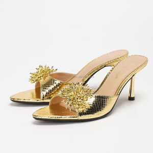 4302A-68 Mules d'Été Tendance à Talons Hauts de Haute Qualité à <span class=keywords><strong>Bout</strong></span> <span class=keywords><strong>Ouvert</strong></span> Sandales Élégantes à Talons Fins pour Soirée pour Dames - Product Image 2