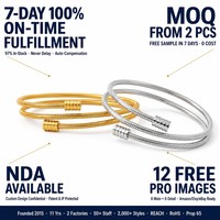 Bracelet double élastique en acier inoxydable plaqué or 18 carats, étanche, prêt à être expédié en gros