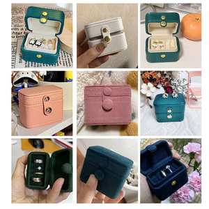 WEIMEI Estuche de Viaje Personalizado para Joyas, Caja de Joyería de Cuero y Terciopelo, Organizador de Almacenamiento para Anillos y Pendientes - Product Image 4