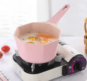Panci masak bawah induksi memasak bayi, peralatan masak dapur dari keramik tidak lengket aluminium