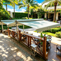 Auvent rétractable double face Factory Butterfly, auvent autoportant en aluminium imperméable anti-UV pour restaurant, patio, villa