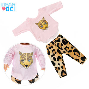 Pigiama Rosa Leopardato per Bambole da 18 Pollici e Bambole Born Doll da 43 Cm Dearbei Q-519 Accessori Giocattolo per Bambine - Product Image 6