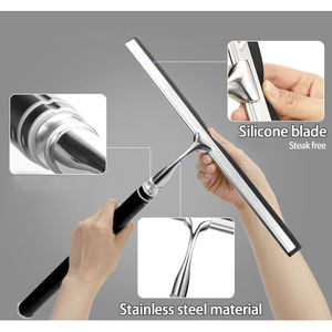Escobilla de goma de <span class=keywords><strong>ducha</strong></span> de acero inoxidable, limpiaparabrisas telescópico con mango largo máximo de 62 pulgadas, azulejo de limpieza, suelo de pared, parabrisas de pantalla de coche - Product Image 2