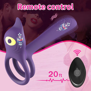 Offre Spéciale électrique Double anneau Couples partager vibrant fournitures érotiques verrouillage anneau de sperme hommes télécommande anneau vibrant - Product Image 3