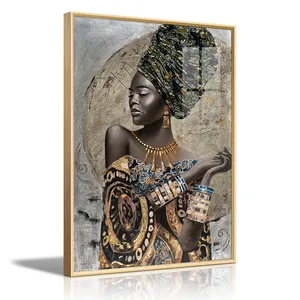 아프리카 여성의 초상화 그림 레트로 클래식 벽 예술 벽화 및 가정 장식의 직접 판매