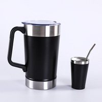 Nouveau Seau à Glace 66oz 2025 en Acier Inoxydable 304, Tasse à Bière Isotherme Sous Vide avec Poignée, Portable, Style Américain, pour Extérieur