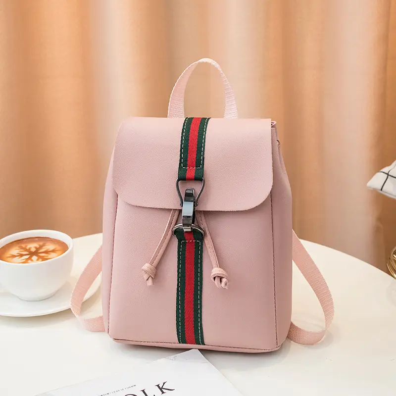 Bestella tas Pu elegan wanita kustom tas Harian Wanita ransel Laptop cetak kecil ransel wanita