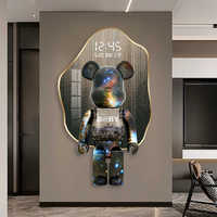 Peinture décorative de dessin animé, horloge numérique à écran électronique, tableau mural, sculpture exquise, peinture lumineuse