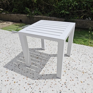 Mesa Auxiliar de Aluminio con Recubrimiento en Polvo, Personalizada, Simple, para Exteriores, Jardín, Resort, Bistro, Cafetería - Product Image 4
