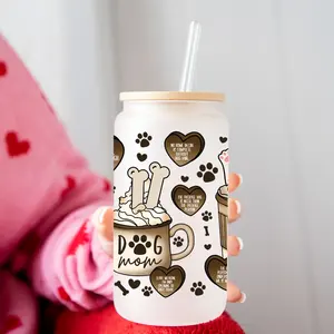 Regalo de agradecimiento de profesor Coquette de moda UV DTF Cup Wraps Transfers Sticker para 16OZ Libbey Glass Can Soft Girl Coffee Lover - Product Image 2